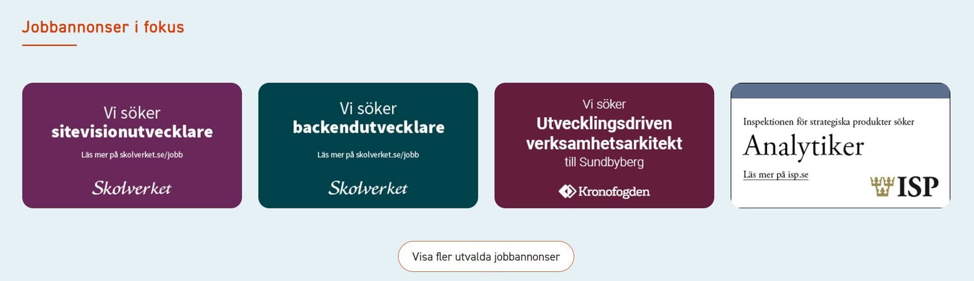 Exempel på banners från olika myndigheter